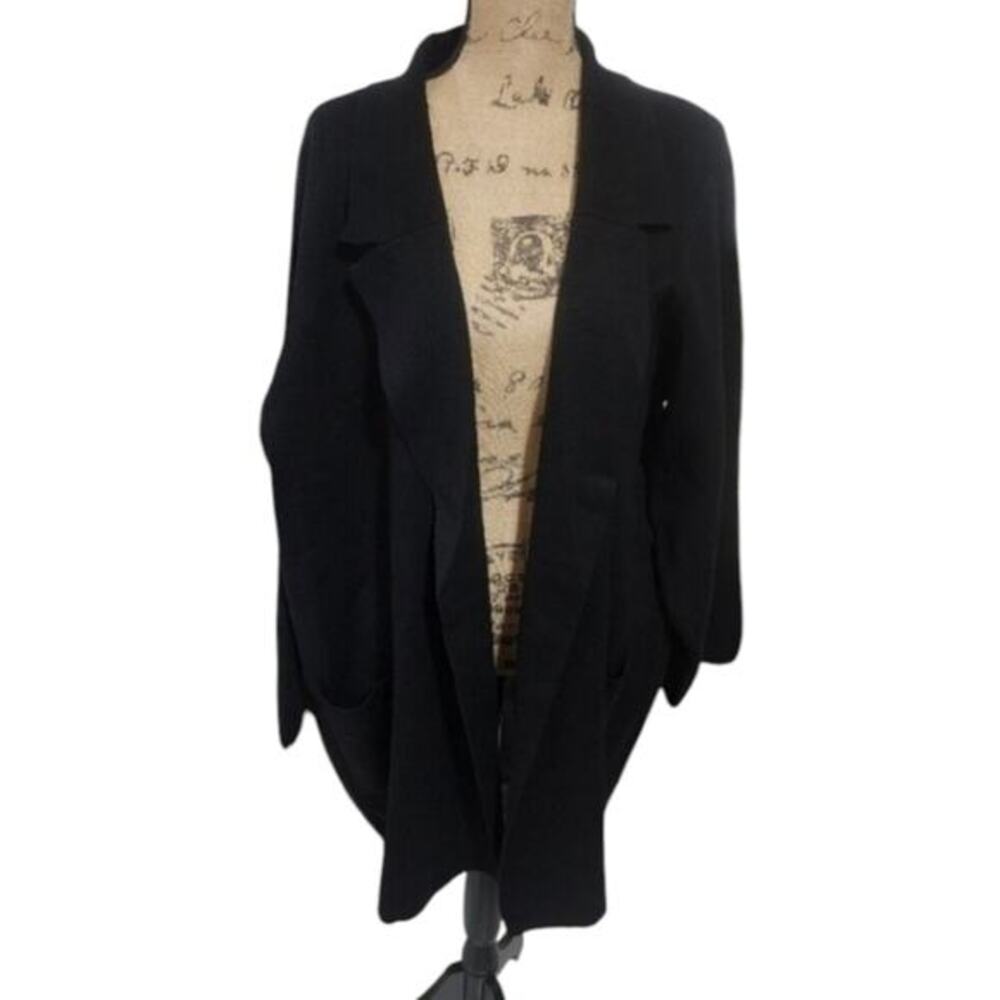 Sioni black shawl collar heavyweight coatigan‎ cardigan plus size 3X new!!